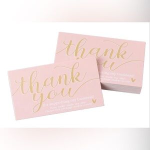 50 Chic Pink and Gold Thank You Cards